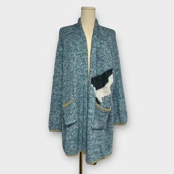 By Anthropologie Narwhal Icon Cardigan Sweater RARE Size XS/S - Picture 2 of 8